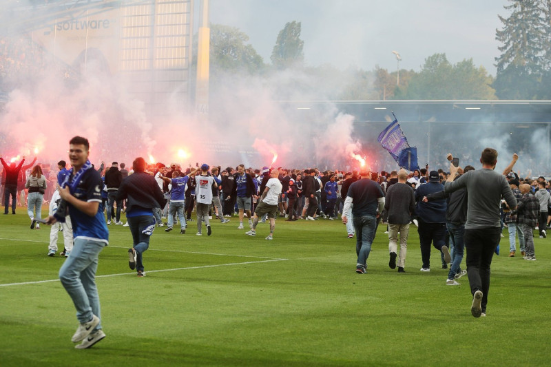 19.05.2023, xtvx, Fussball 2.Bundesliga, SV Darmstadt 98 - 1.FC Magdeburg emspor, emonline, v.l. nach dem Spiel, after t