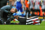 Premier League Newcastle United vs Leicester City Alexander Isak 14 of Newcastle United receives treatment during the Pr