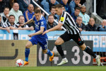 Newcastle United v Leicester City - Premier League Jamie Vardy of Leicester City and Sven Botman of Newcastle United in