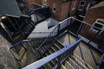 A general view of stairs leading into the stadium before the Sky Bet Championship play-off semi-final second leg match at Kenilworth Road, Luton. Picture date: Tuesday May 16, 2023.