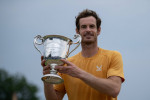Andy Murray (GBR) with the trophy after defeating Jurij Rodionov (AUT) in the final of the 2023 Lexus Surbiton Trophy du