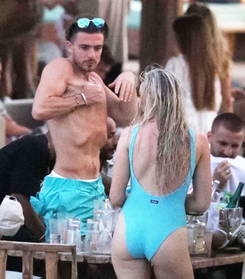 *PREMIUM-EXCLUSIVE* MUST CALL FOR PRICING BEFORE USAGE - STRICTLY NOT AVAILABLE FOR ONLINE USAGE 17:20 PM UK TIME ON 23/07/2021 - The party is in full swing for the England footballers Luke Shaw and Jack Grealish on their boozed-up pre-season holiday