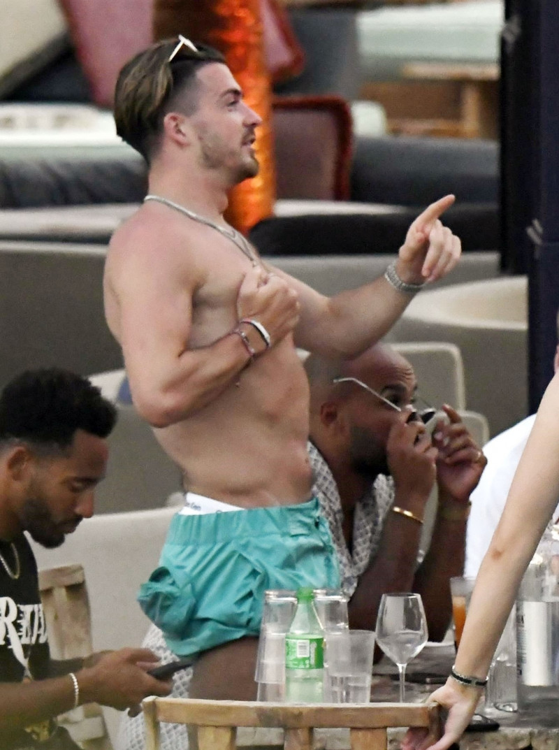 *PREMIUM-EXCLUSIVE* MUST CALL FOR PRICING BEFORE USAGE - STRICTLY NOT AVAILABLE FOR ONLINE USAGE 17:20 PM UK TIME ON 23/07/2021 - The party is in full swing for the England footballers Luke Shaw and Jack Grealish on their boozed-up pre-season holiday