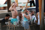 *PREMIUM-EXCLUSIVE* MUST CALL FOR PRICING BEFORE USAGE - STRICTLY NOT AVAILABLE FOR ONLINE USAGE 17:20 PM UK TIME ON 23/07/2021 - The party is in full swing for the England footballers Luke Shaw and Jack Grealish on their boozed-up pre-season holiday