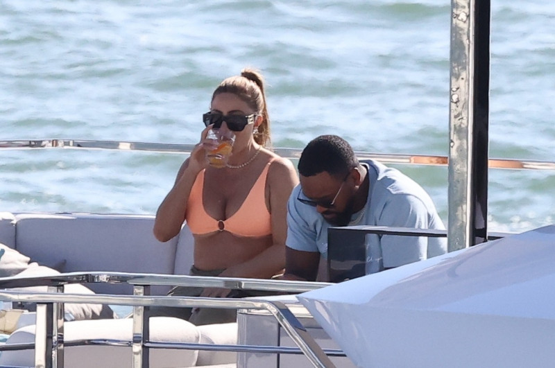 *EXCLUSIVE* A bikini-clad Larsa Pippen enjoys a day of boating with boyfriend Marcus Jordan in Miami
