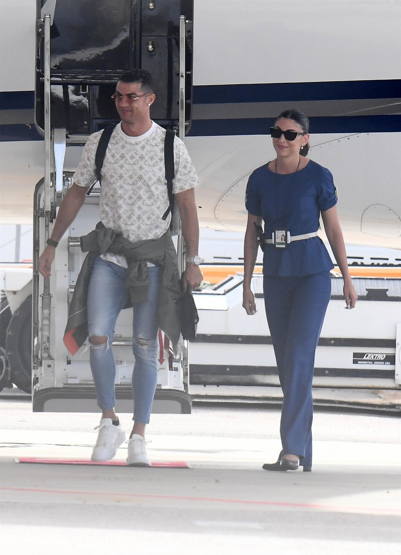Football superstar Cristiano Ronaldo touches down in Olbia for a Sardinian getaway.