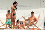 Cristiano Ronaldo With Georgina Rodriguez And Their Children On A Yacht In Sardinia, Italy