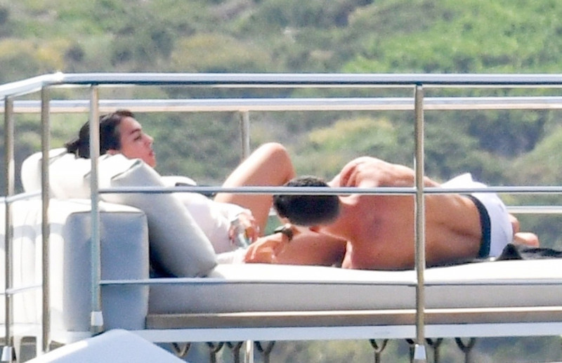 *EXCLUSIVE* Portuguese football star Cristiano Ronaldo enjoys family time aboard a yacht in Sardinia