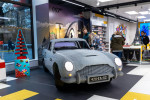 London, UK - 10 December 2022, A Life-Size Aston Martin DB5 Made of Nearly 350,000 Legos Is on Display in the shop displayed in the world's largest LE