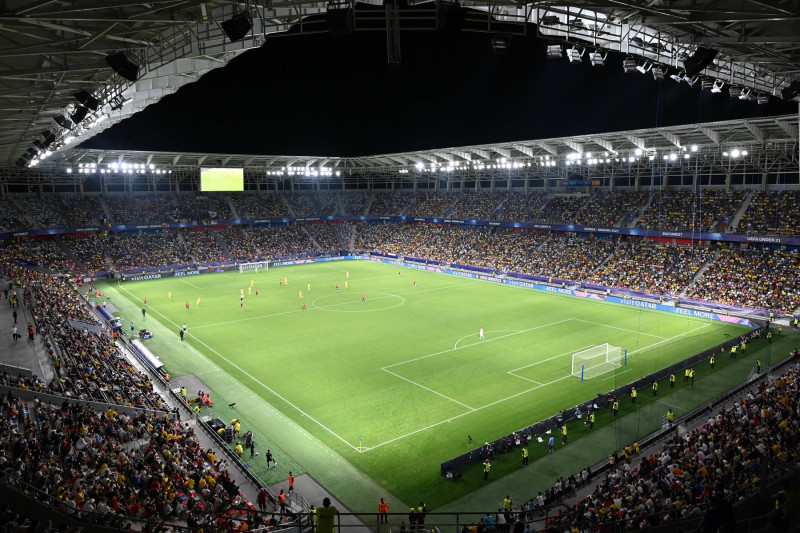 Stadionul Steaua din Bucuresti gazduieste meciul de fotbal dintre Romania U21, U 21 si Spania U21, contand pentru Campio