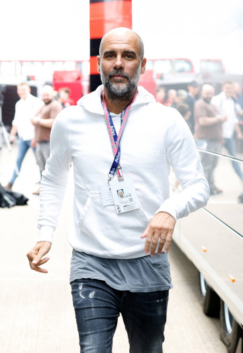 Pep Guardiola, F1 Grand Prix of Great Britain at Silverstone Circuit on July 9, 2023 in Silverstone, Great Britain. (Pho