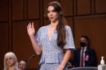 Washington, DC. 15th Sep, 2021. US Olympic gymnast McKayla Maroney is sworn in to testify during a Senate Judiciary hearing about the Inspector General's report on the FBI handling of the Larry Nassar investigation of sexual abuse of Olympic gymnasts, on