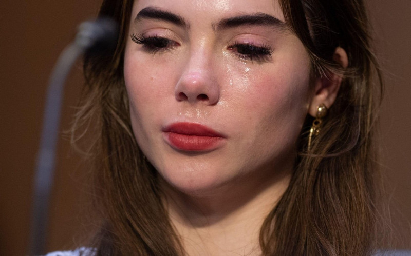 US Olympic gymnast McKayla Maroney testifies during a Senate Judiciary hearing about the Inspector General's report on the FBI handling of the Larry Nassar investigation of sexual abuse of Olympic gymnasts, on Capitol Hill, September 15, 2021, in Washingt