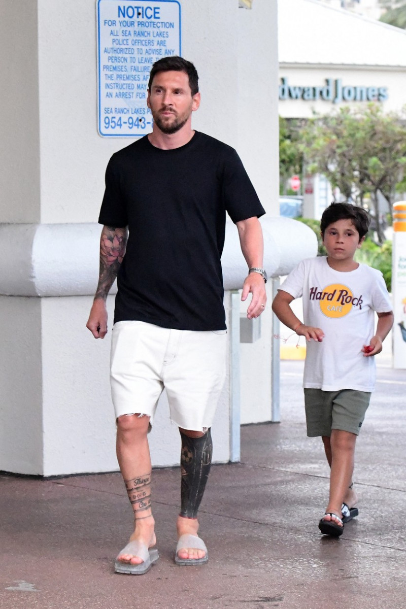 EXCLUSIVE: Lionel Messi and his wife Antonella start adjusting to life in America as they take their three sons to a Miami supermarket