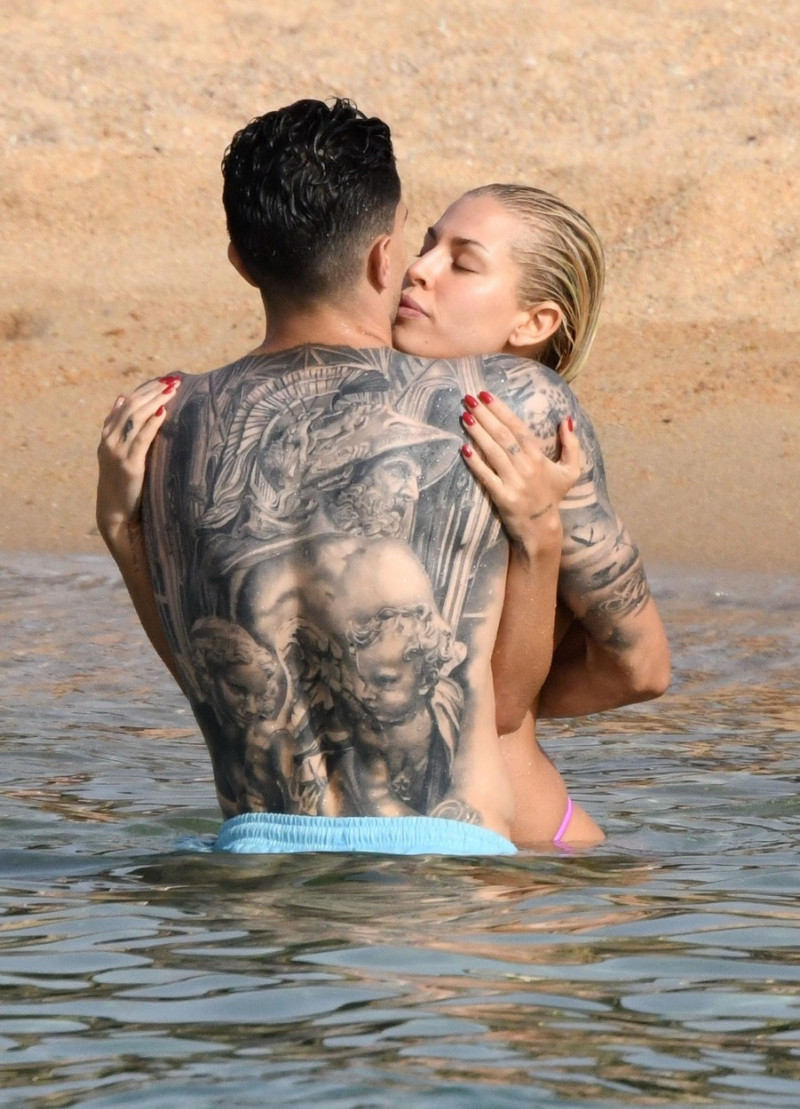 *EXCLUSIVE* Spanish footballer Marc Bartra and his girlfriend Influencer Jessica Goicoechea pictured relaxing while enjoying a holiday in Porto Cervo.