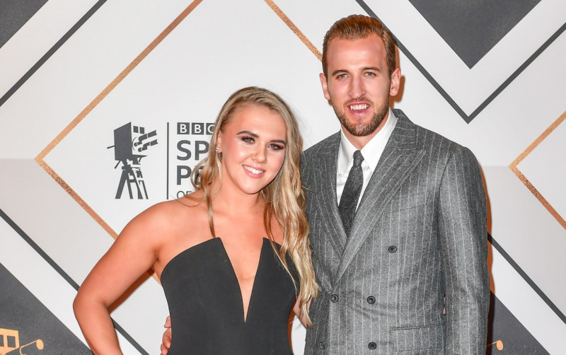 Harry Kane and partner Katie Goodland seen at the Red Carpet arrivals for the Sports Personality Of The Year awards 2018, Resort World, Birmingham, UK