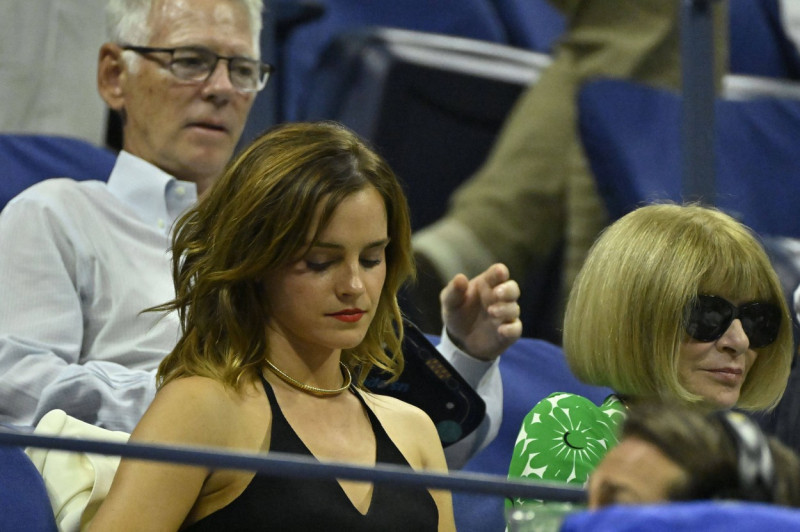 Tennis : Us Open 2023 - Emma Watson avec Anna Wintour dans la tribune officielle - Angleterre Tennis : US open 2023 - 06