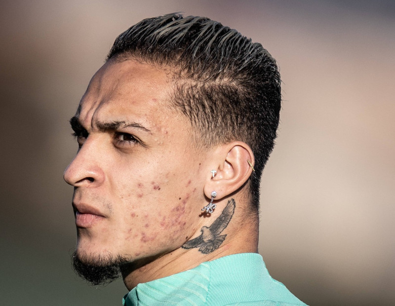 Brazil training session Antony in action during the Brazil training session at IBN Batouta Stadium in Tanger, Morocco, t