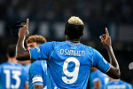 Naples, Italy. 27th Aug, 2023. Victor Osimhen of SSC Napoli celebrates after scoring the goal of 1-0 during the Serie A football match between SSC Napoli and Sassuolo Calcio at Diego Armando Maradona stadium in Naples (Italy), August 27th, 2023. Credit: I