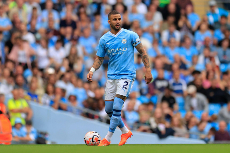 Kyle Walker #2 of Manchester City during the Premier League match Manchester City vs Fulham at Etihad Stadium, Manchester, United Kingdom, 2nd September 2023(Photo by Conor Molloy/News Images)