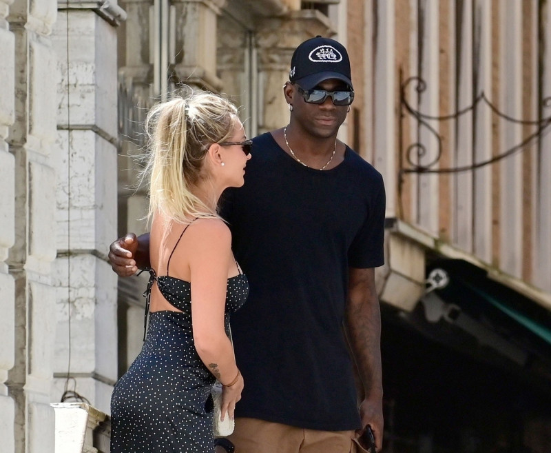 *EXCLUSIVE* *WEB MUST CALL FOR PRICING* Italy's Maverick Footballer, the enigmatic Mario Balotelli who currently applies his trade at the Swiss side FC Sion is seen taking a short break from his footballing duties out with his new girlfriend Cecilia out i