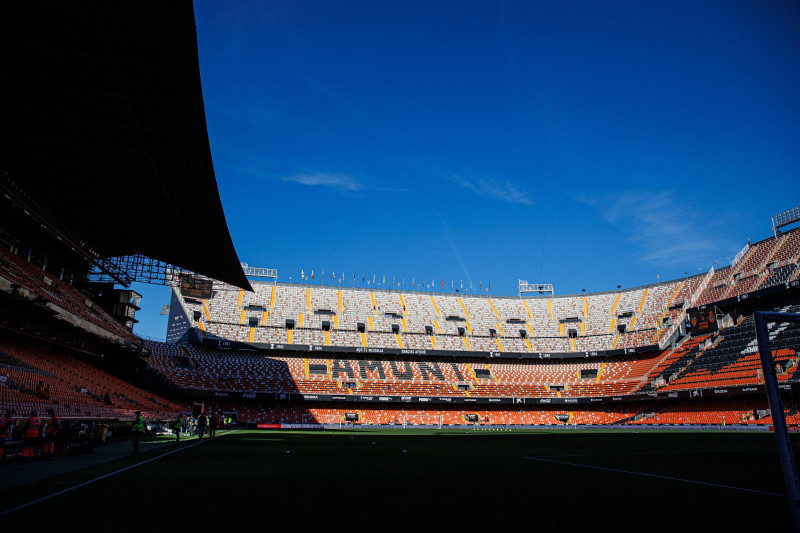 General view during the Liga match between Valencia CF and RCD Espanyol at Mestalla in Valencia, Spain.