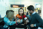 Dani Alves' ex-wife and children arrive in Barcelona.