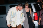 Taylor Swift and Travis Kelce attend the SNL afterparty in New York