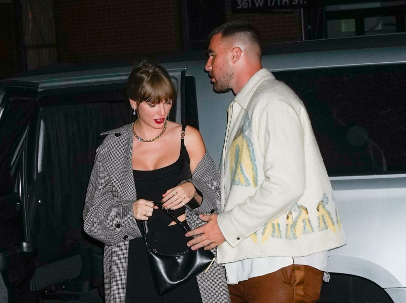 Taylor Swift and Travis Kelce attend the SNL afterparty in New York