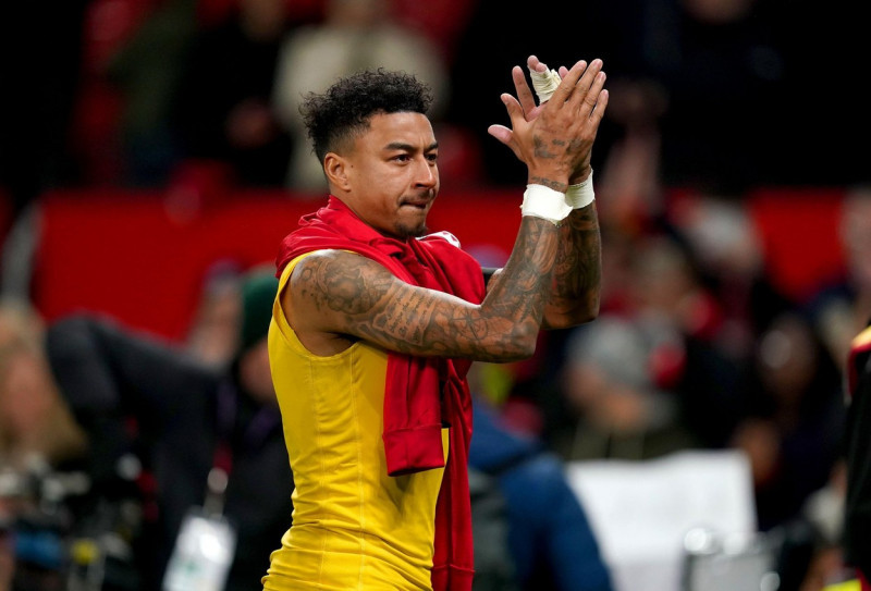 Nottingham Forest's Jesse Lingard applauds the fans at the end of the Premier League match at Old Trafford, Manchester. Picture date: Tuesday December 27, 2022.