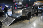 A Tesla Cybertruck sits on display at the Petersen Automotive Museum Inside Tesla exhibit on Tuesday, Dec. 13, 2022, in Los Angeles. (Dylan Stewart/