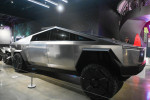 A Tesla Cybertruck sits on display at the Petersen Automotive Museum Inside Tesla exhibit on Tuesday, Dec. 13, 2022, in Los Angeles. (Dylan Stewart/