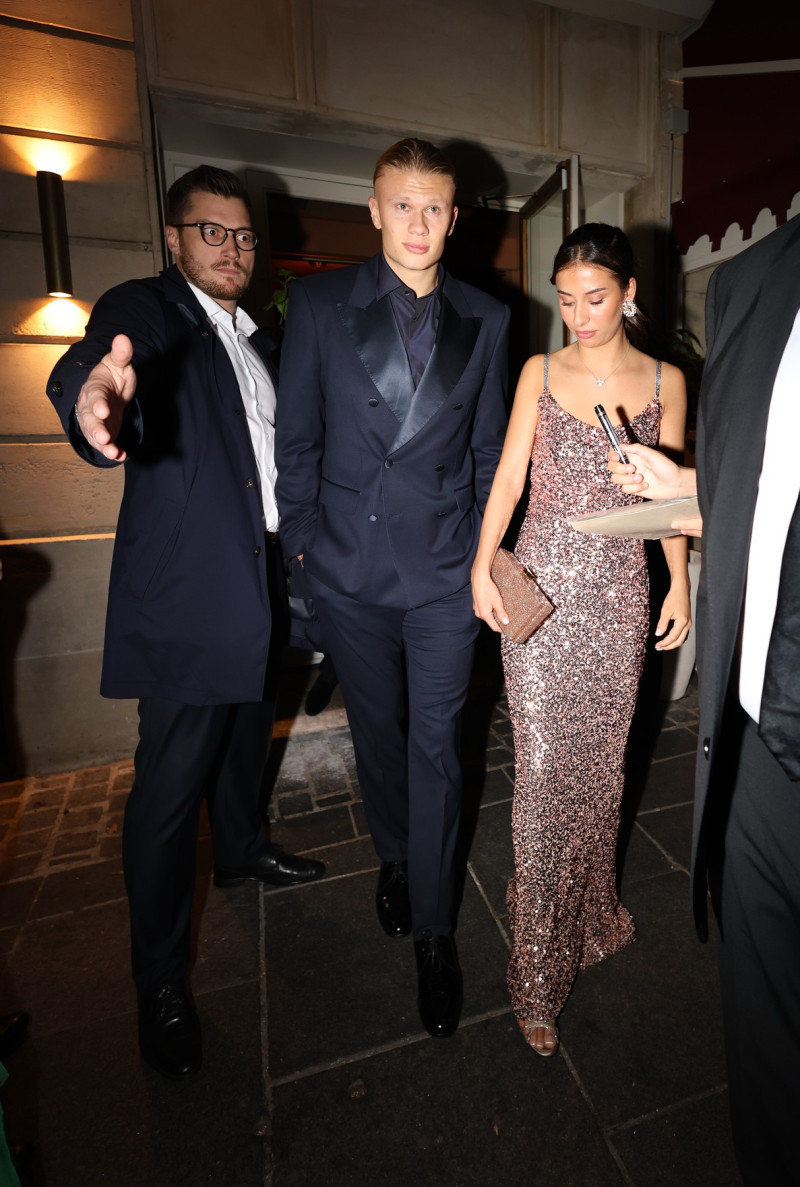 Erling Haaland And Isabel Haugseng Johansen Enjoy A Romantic Meal After Receiving The Gerd MĂĽller Trophy At The Ballon D'or In Paris