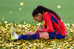 200823 Salma Paralluelo of Spain celebrates with her gold medal after the win in the FIFA Women s World Cu