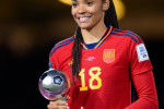 200823 Salma Paralluelo of Spain poses with the FIFA Best Young Player Award during the awards ceremony fo