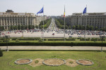View of Unirii Boulevard, from Palace of Parliament, Peoples Palace, Casa Poporului, Bucharest, Romania