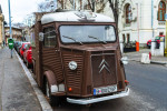 Brown Citroen H Van, 1969 model stands on a roadside in Bucharest, Romania, 2020