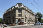 Bucharest, Romania - August 09, 2021: The building of the University of Bucharest founded in 1864, built between 1857-1869 according to the plans of t