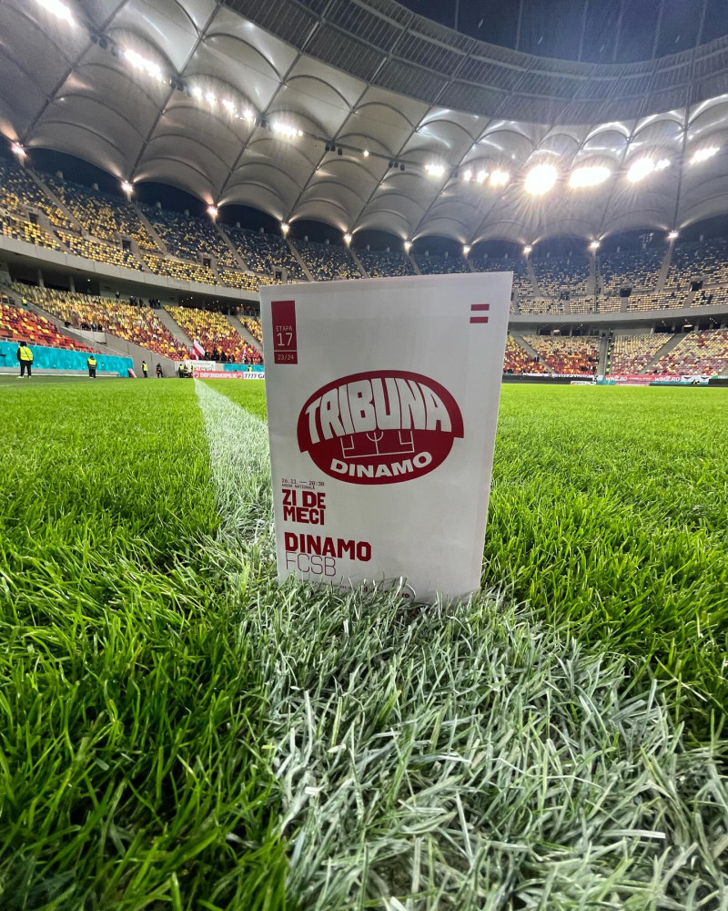 Programul de meci, realizat de suporterii lui Dinamo pentru derbyul cu FCSB / Foto: Facebook-@tribunadinamo