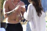 *PREMIUM-EXCLUSIVE* *MUST CALL FOR PRICING* Manchester City's England Footballer Kalvin Phillips enjoys a little flirty fun with Miss Italy's Vanessa Etemaj during his sun-soaked holiday break in Mykonos.