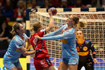 Trondheim, Norway, December 12th 2023: Stine Bredal Oftedal (10 Norway) battle for the ball during the IHF Womens World