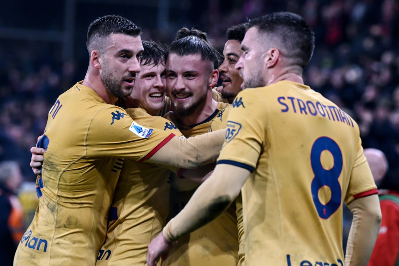 Cm Genova 29/12/2023 - campionato di calcio serie A / Genoa-Inter / foto Cristiano Mazzi/Image nella foto: esultanza gol