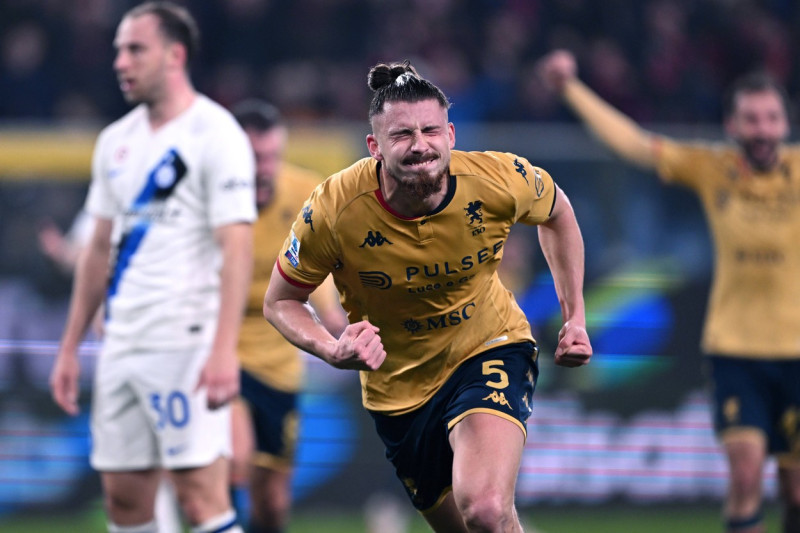 Cm Genova 29/12/2023 - campionato di calcio serie A / Genoa-Inter / foto Cristiano Mazzi/Image nella foto: esultanza gol