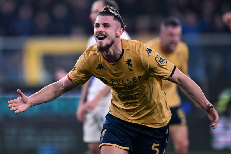 Cm Genova 29/12/2023 - campionato di calcio serie A / Genoa-Inter / foto Cristiano Mazzi/Image nella foto: esultanza gol