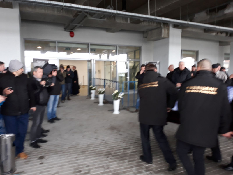 Depunere sicriu Nicolae Tilihoi la stadionul din Craiova