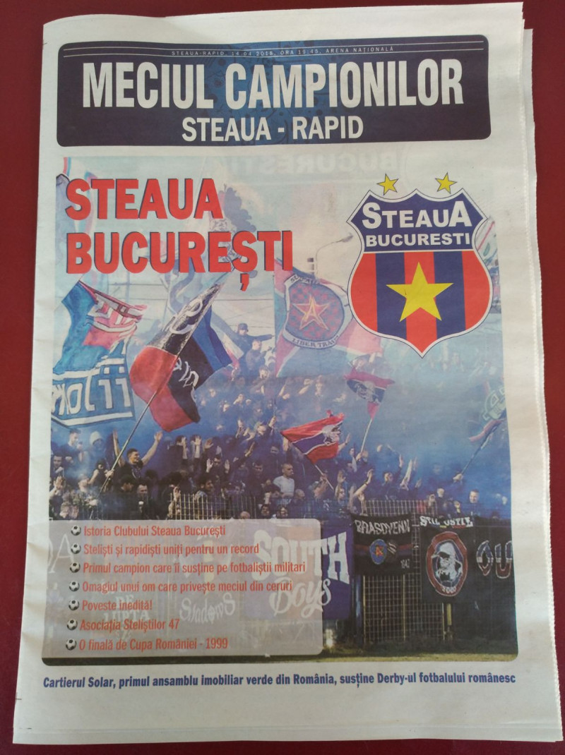 Copertă program meci Steaua-Rapid
