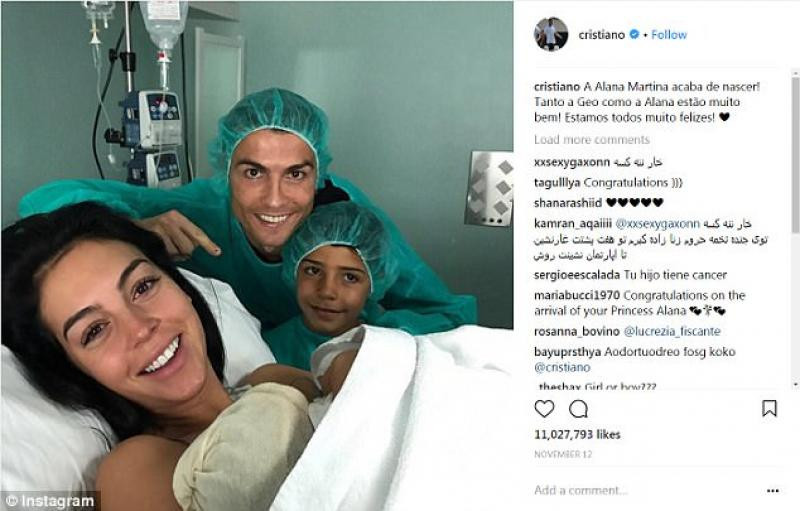Cristiano Ronaldo a devenit tată pentru a 4-a oară