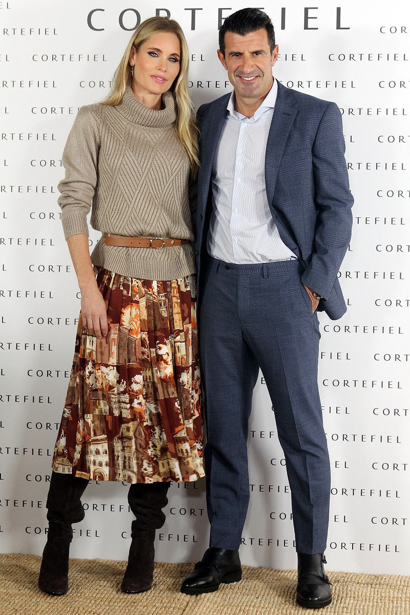 Helen Svedin And Luis Figo Present Cortefiel Campaign - Madrid