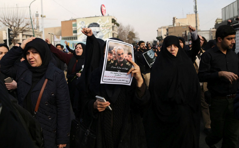 Protest in Iran after killing of Iranian Revolutionary Guards' Quds Force commander Qasem Soleimani