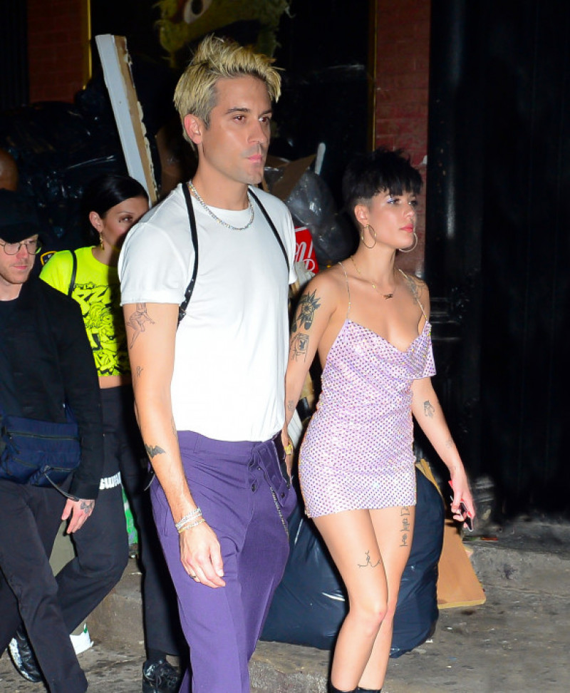 EXCLUSIVE: G-Eazy and Halsey confirm rekindled relationship leaving club hand in hand after getting close on line in New York
